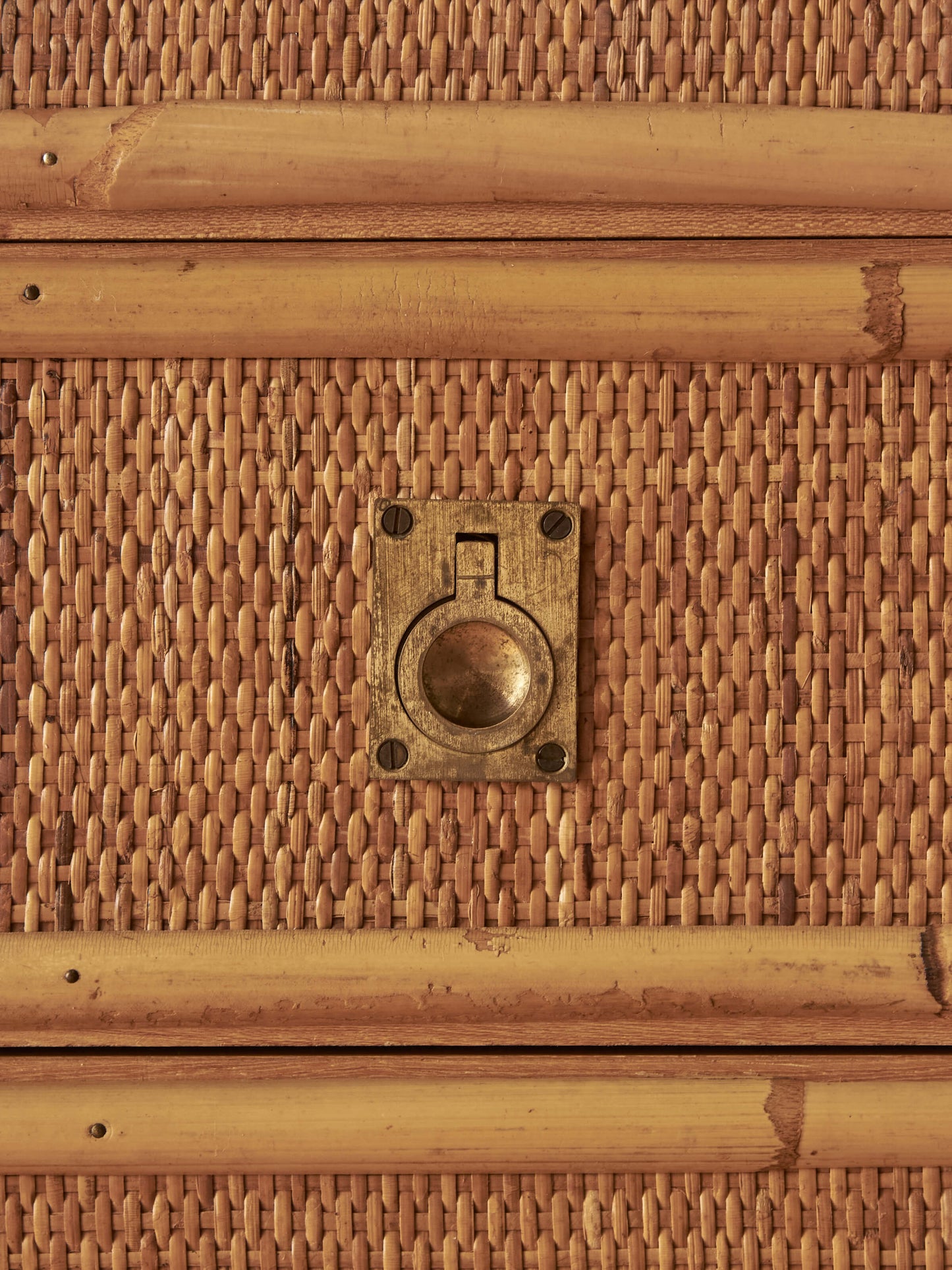 Mid-century Italian Dal Vera rattan chest of drawers