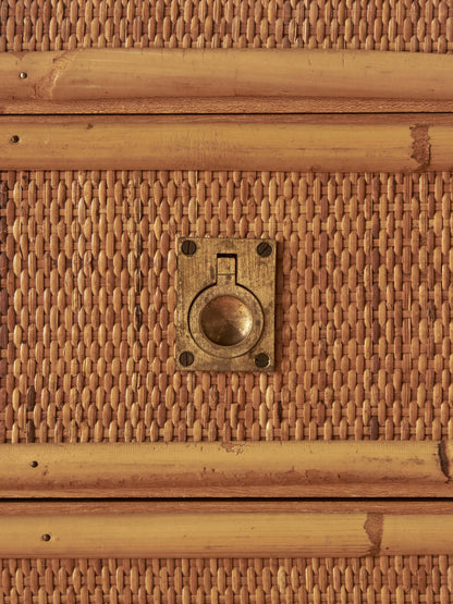 Mid-century Italian Dal Vera rattan chest of drawers