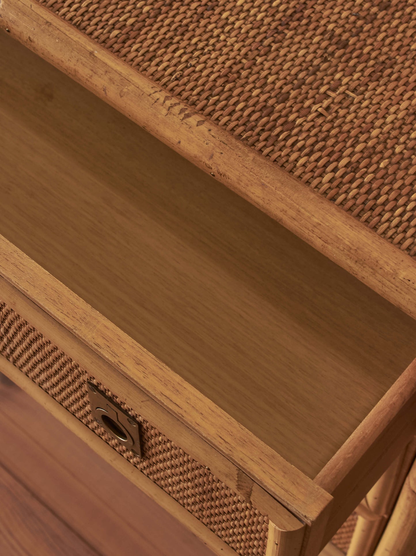 Mid-century Italian Dal Vera rattan chest of drawers