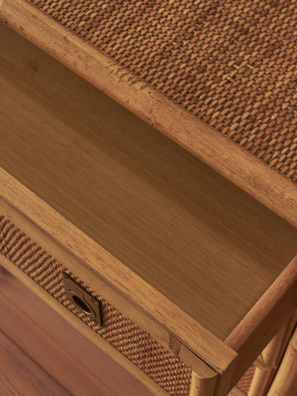 Mid-century Italian Dal Vera rattan chest of drawers