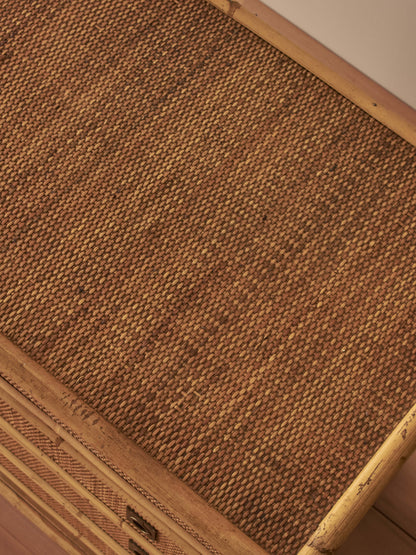 Mid-century Italian Dal Vera rattan chest of drawers