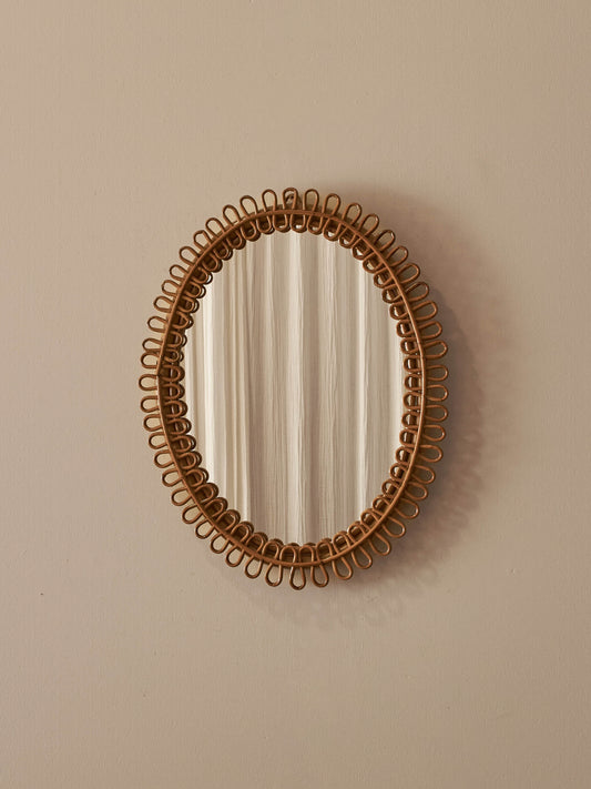 Mid-century Italian Albini oval mirror