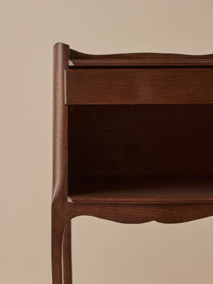 Pair of vintage French oak bedside tables