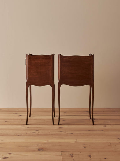 Pair of vintage French oak bedside tables