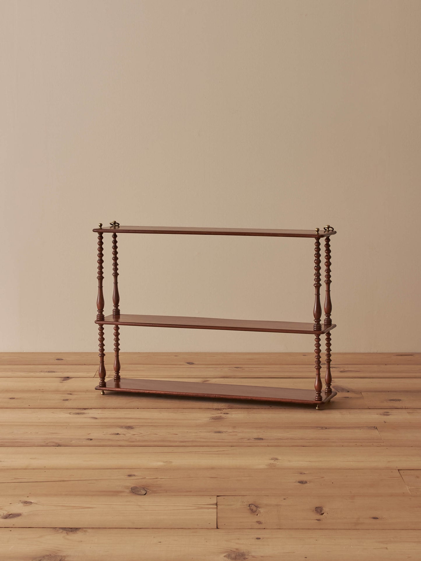 Antique mahogany bobbin wall shelf