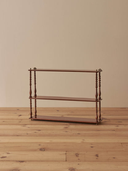 Antique mahogany bobbin wall shelf