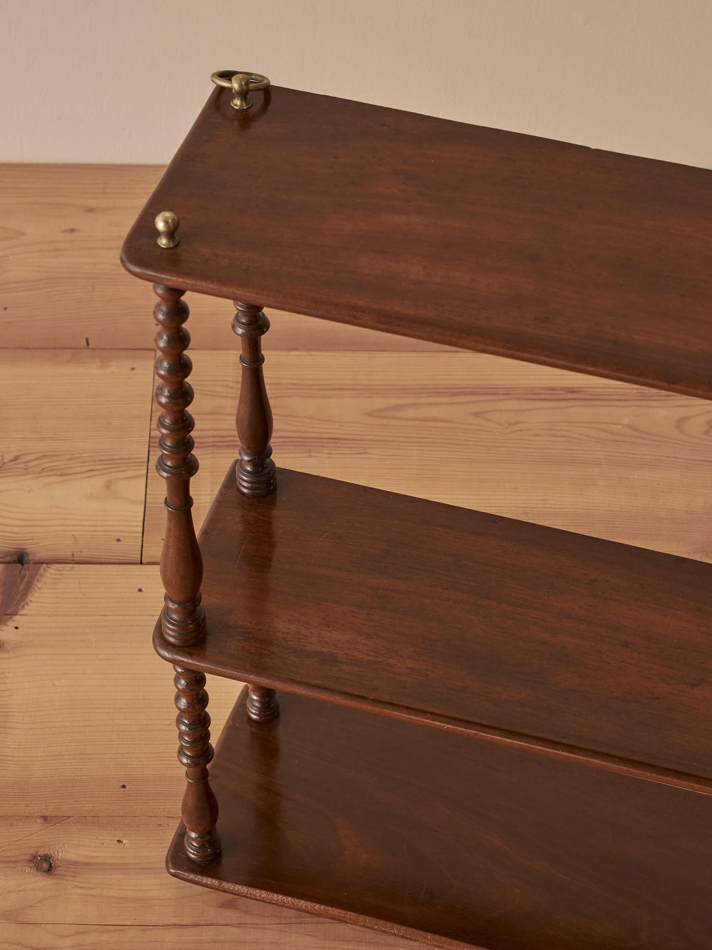 Antique mahogany bobbin wall shelf