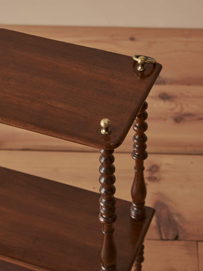 Antique mahogany bobbin wall shelf