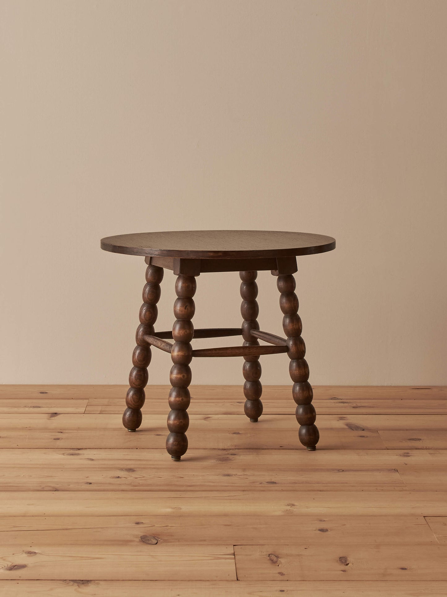 French vintage oak bobbin side table