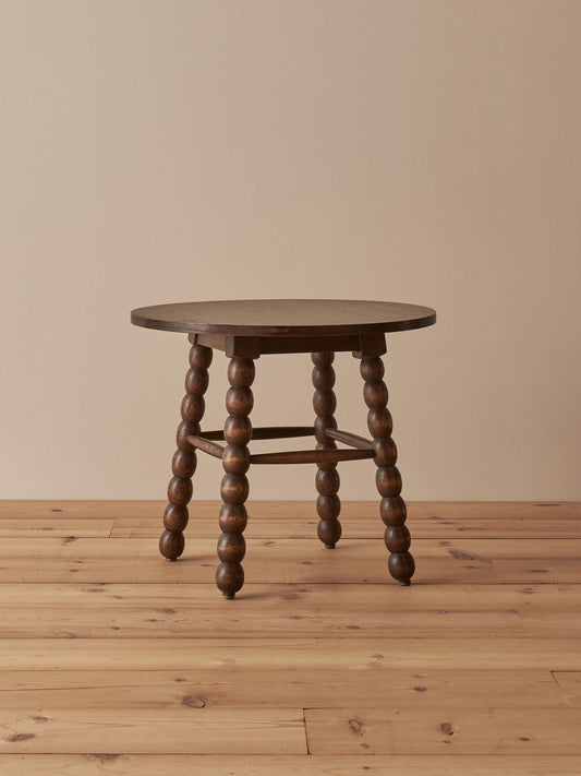 French vintage oak bobbin side table