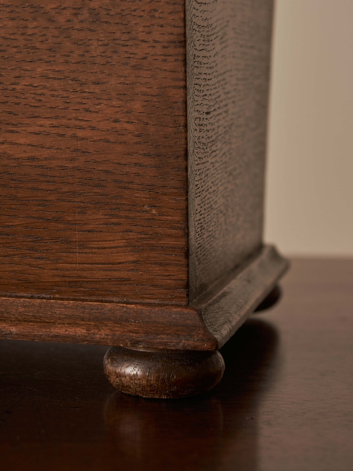 Art Nouveau oak box with metal motif