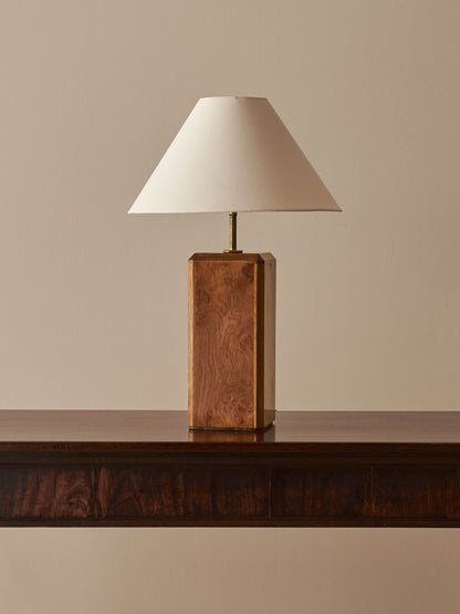 Vintage oak table lamp