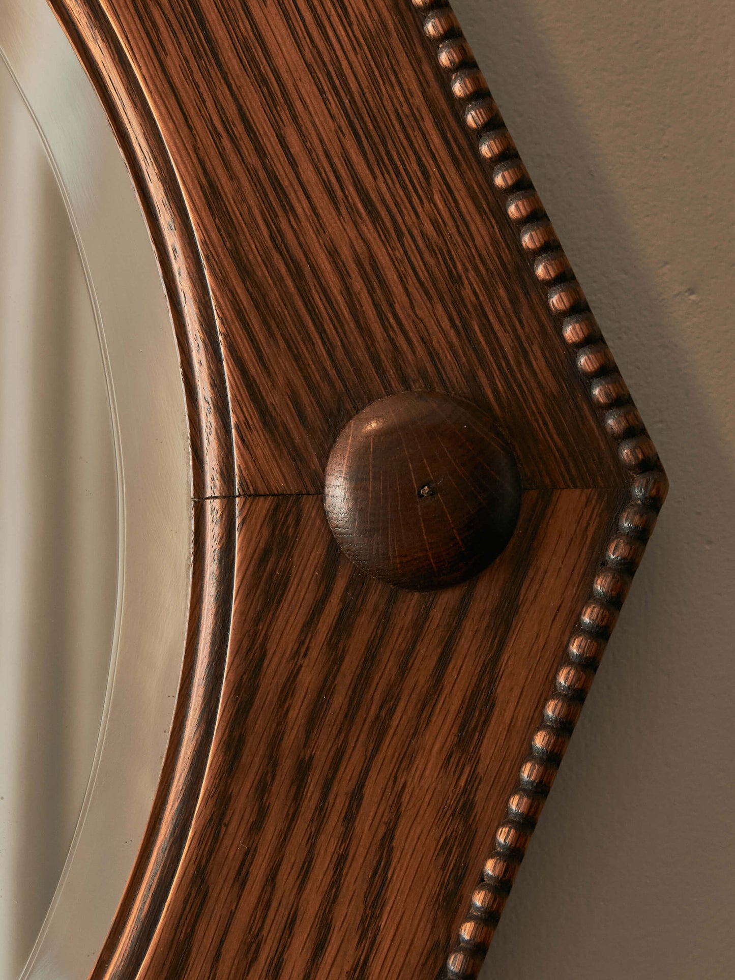 ON HOLD Edwardian oak octagonal mirror