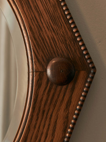 ON HOLD Edwardian oak octagonal mirror