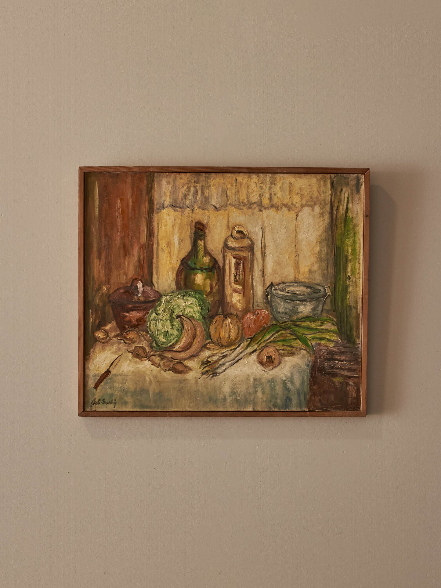 French mid-century oil on canvas