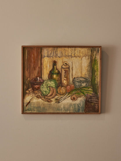 French mid-century oil on canvas