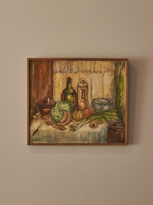 French mid-century oil on canvas
