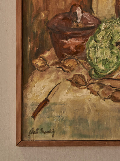 French mid-century oil on canvas