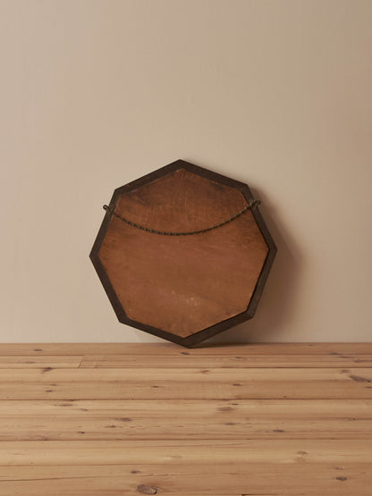 ON HOLD Edwardian oak octagonal mirror