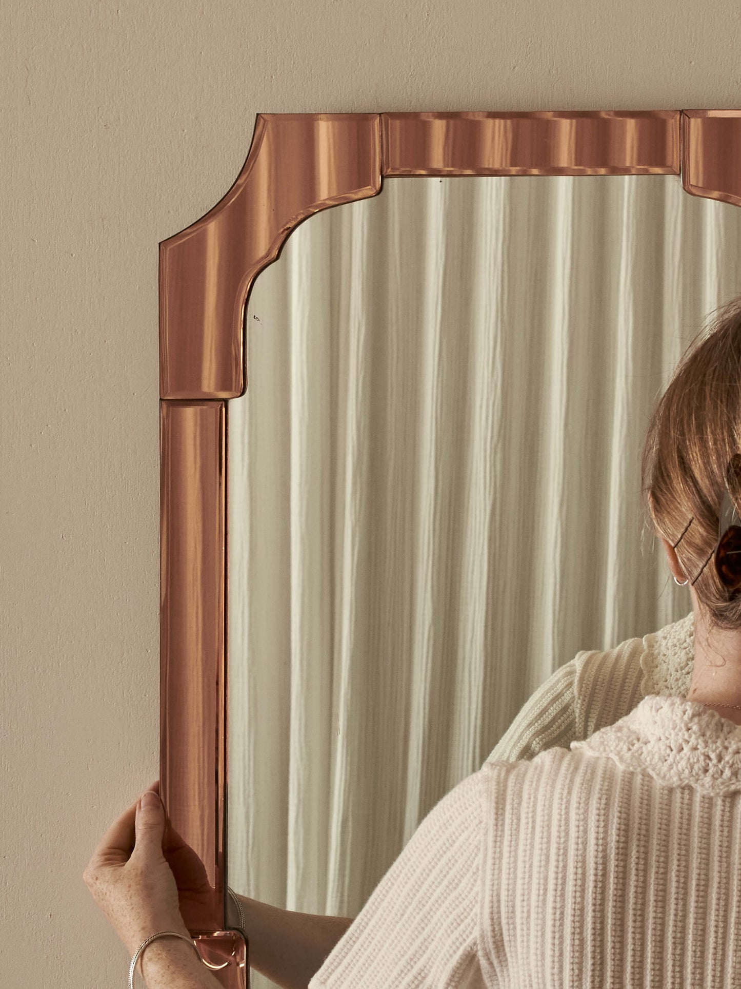 Art Deco mirror with rose panels