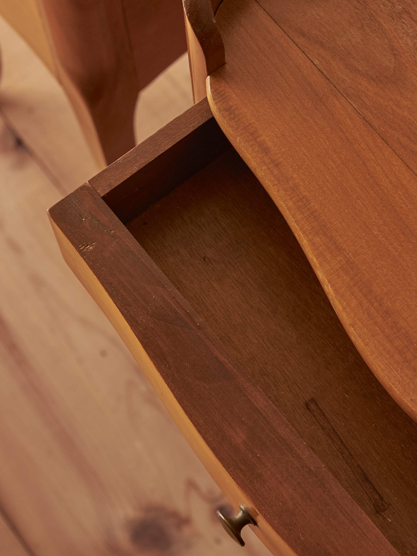 Pair of French cherry bedside tables