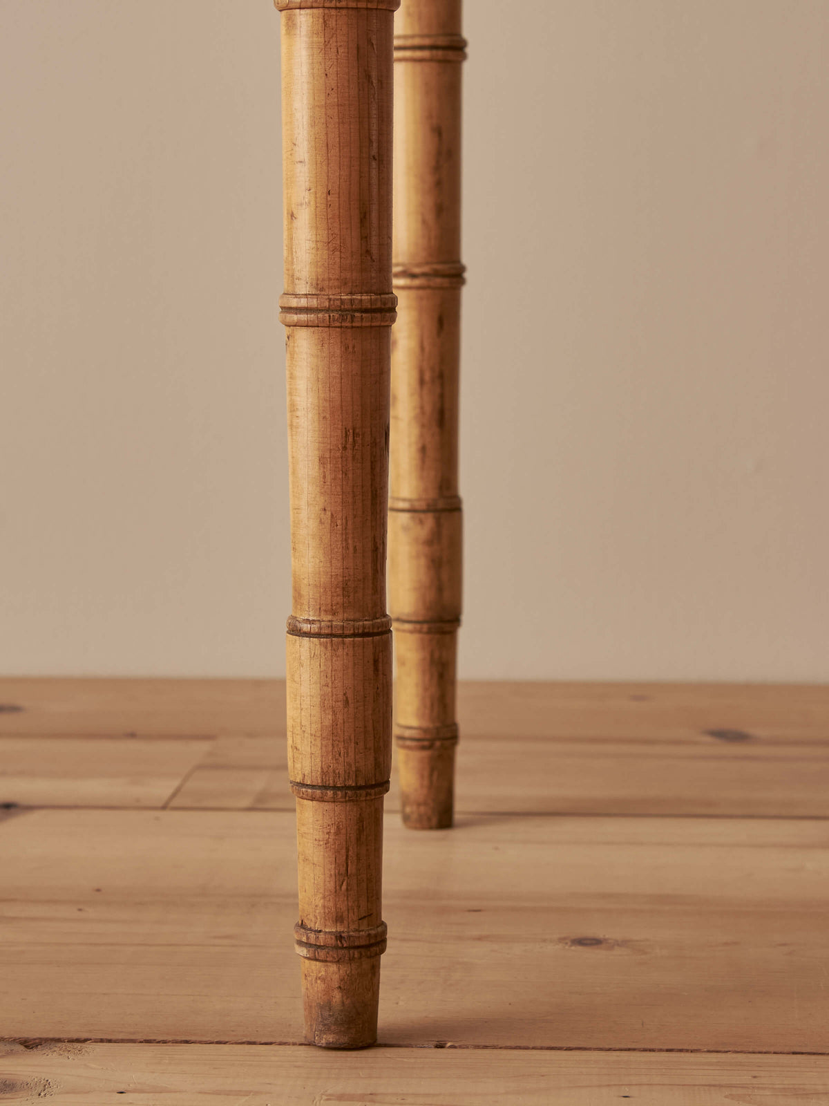 Victorian 18th century faux bamboo pitch-pine side table