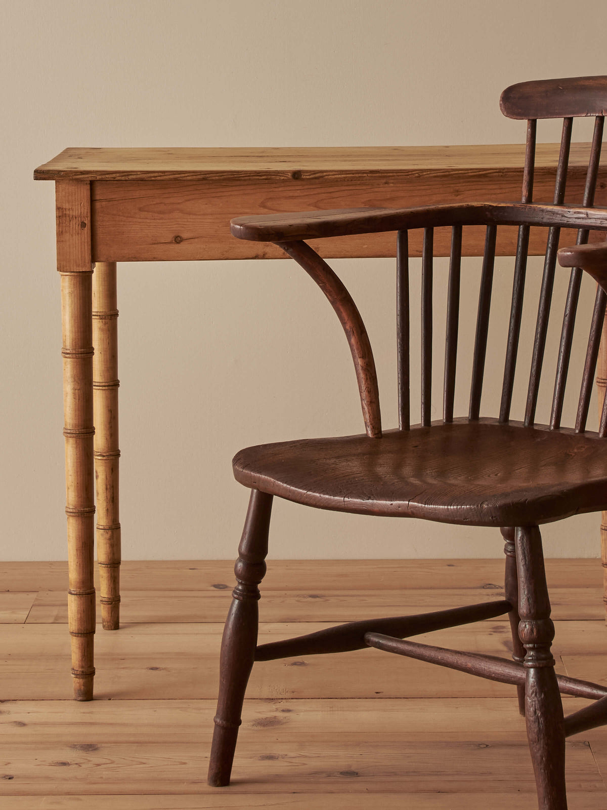 Victorian 18th century faux bamboo pitch-pine side table