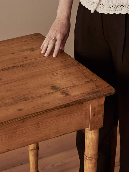 Victorian 18th century faux bamboo pitch-pine side table