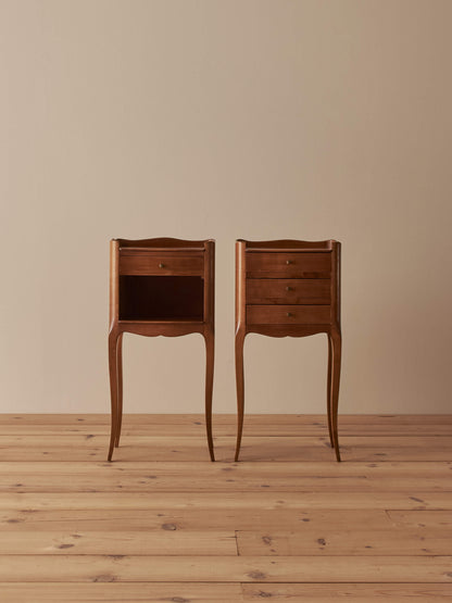 Pair of French vintage cherry bedside tables