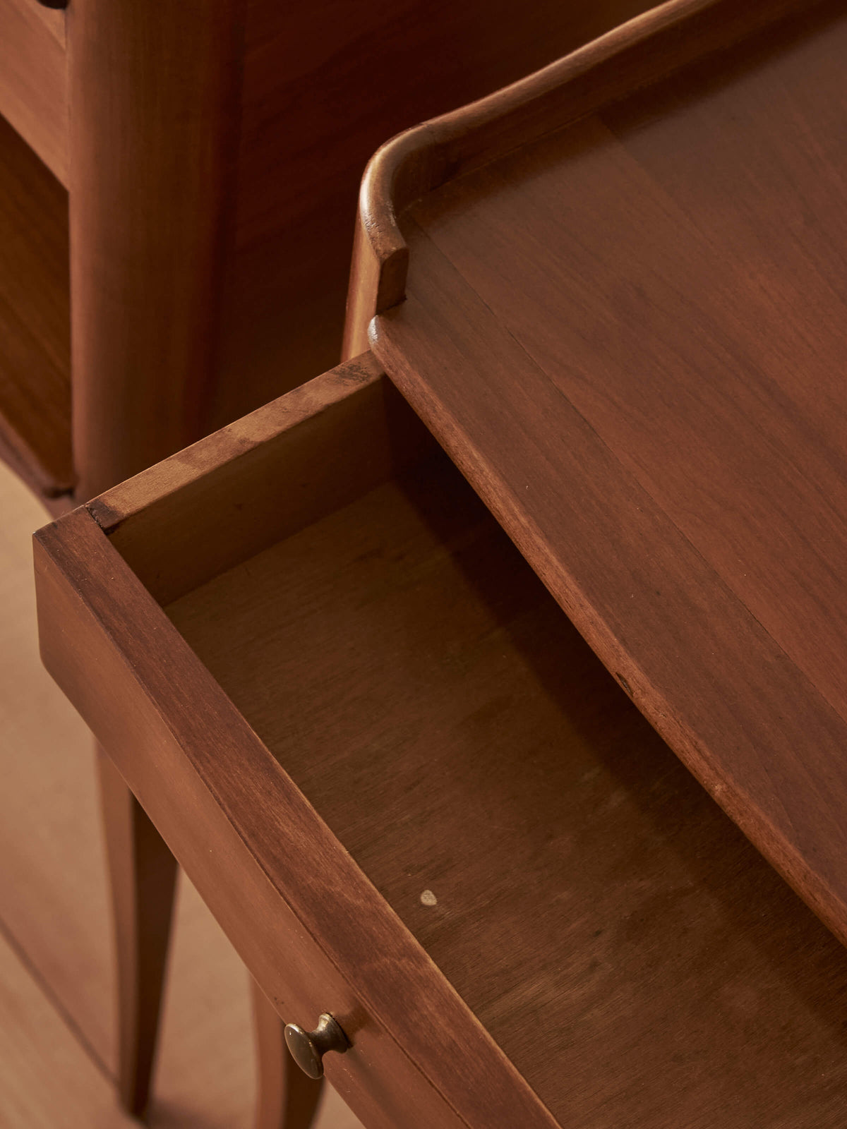 Pair of French vintage cherry bedside tables
