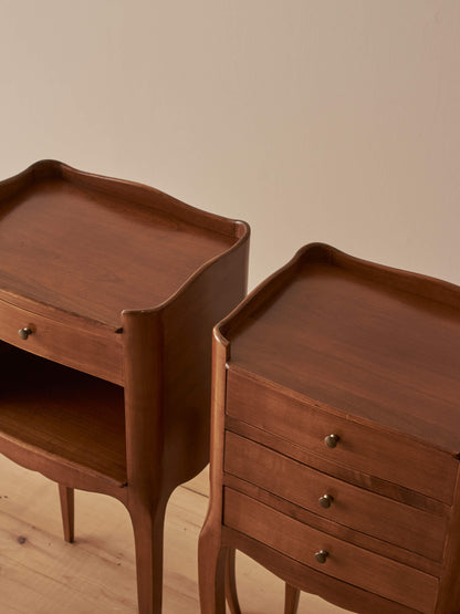 Pair of French vintage cherry bedside tables
