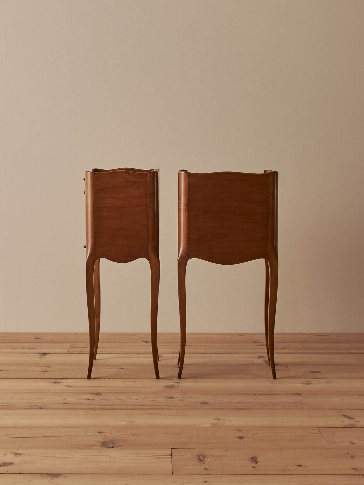 Pair of French vintage cherry bedside tables