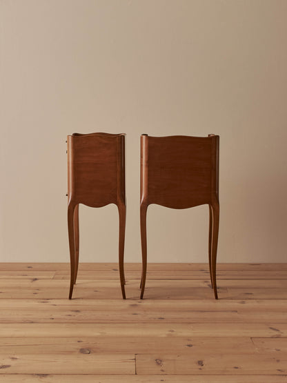 Pair of French vintage cherry bedside tables