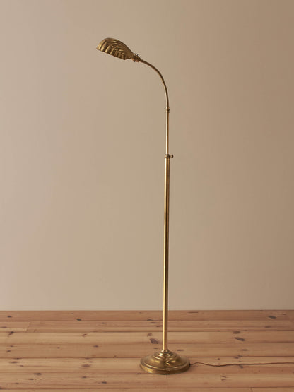 Mid-century vintage Christopher Wray brass clam floor lamp