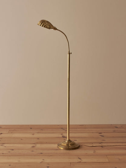 Mid-century vintage Christopher Wray brass clam floor lamp