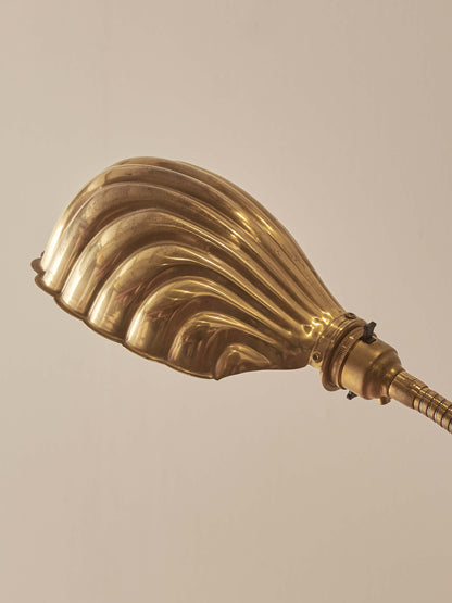 Mid-century vintage Christopher Wray brass clam floor lamp