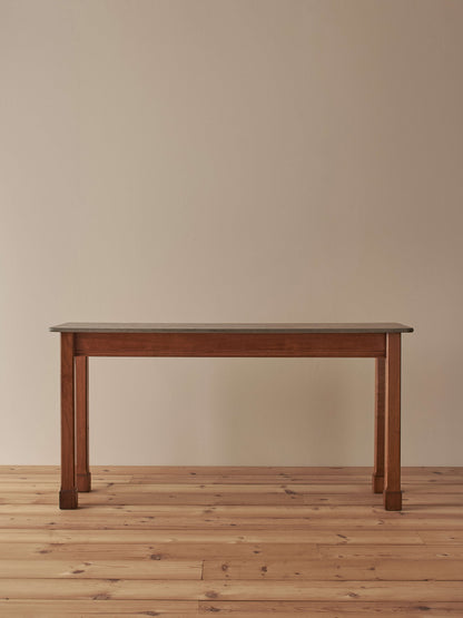 20th-century walnut console table with slate top
