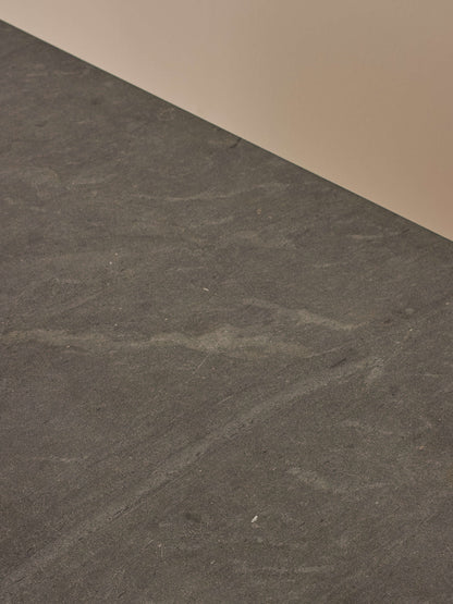 20th-century walnut console table with slate top