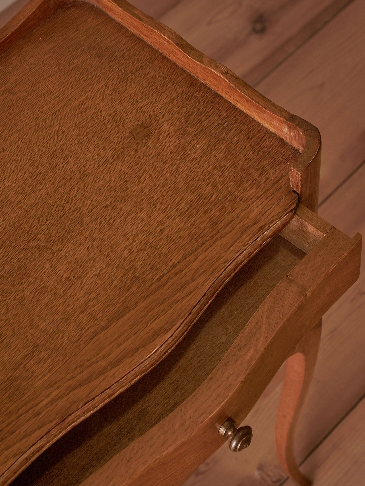 Pair of French light oak vintage bedside tables