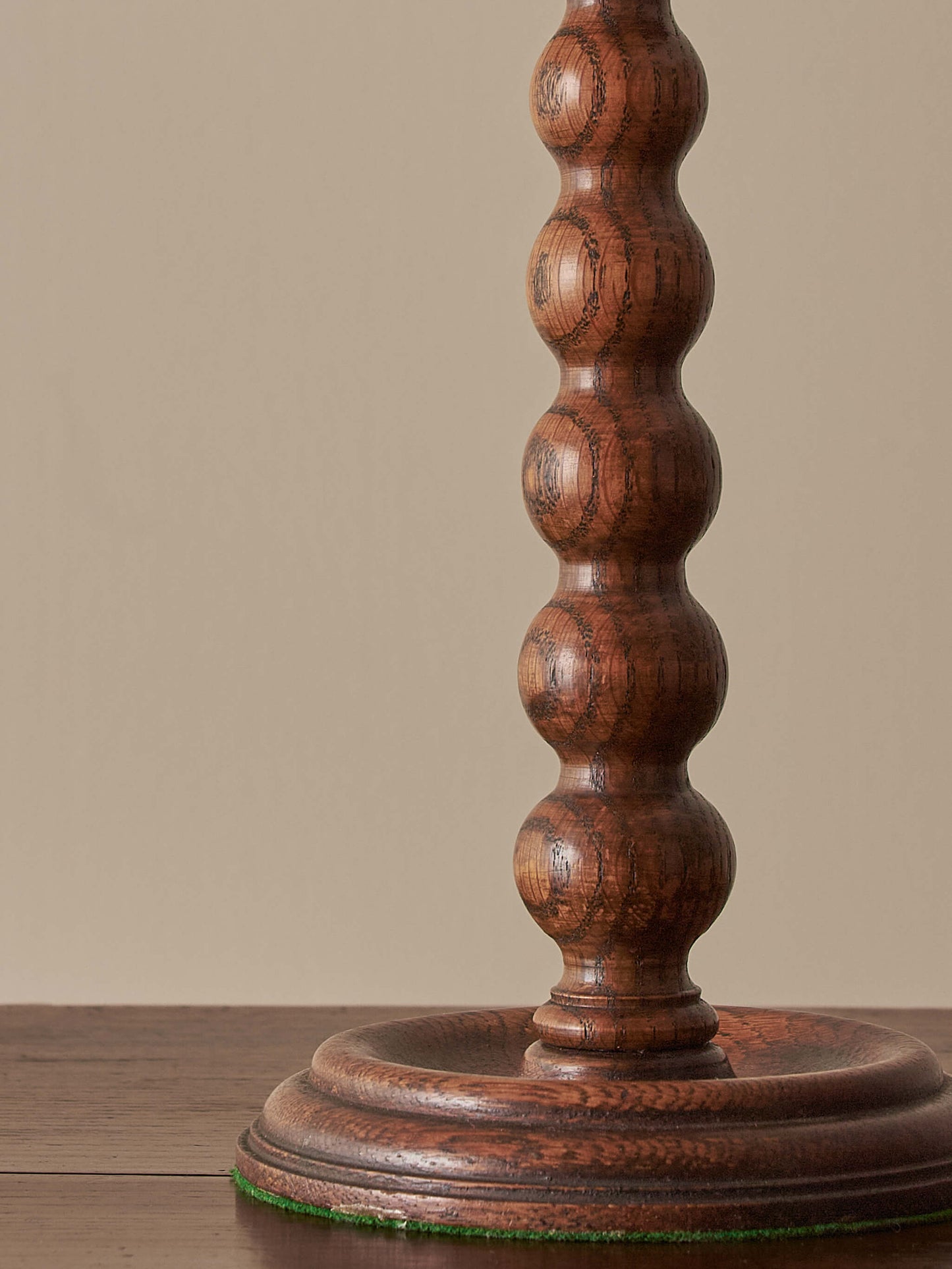 Vintage oak bobbin table lamp