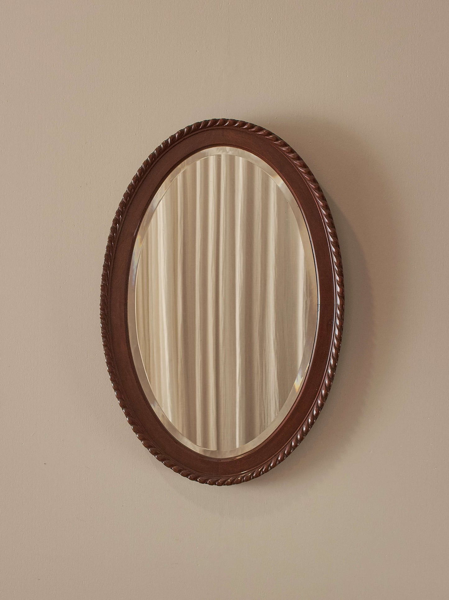 ON HOLD Edwardian rope twist mahogany mirror