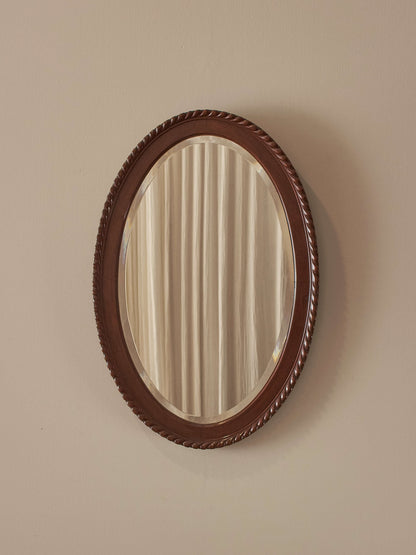 ON HOLD Edwardian rope twist mahogany mirror