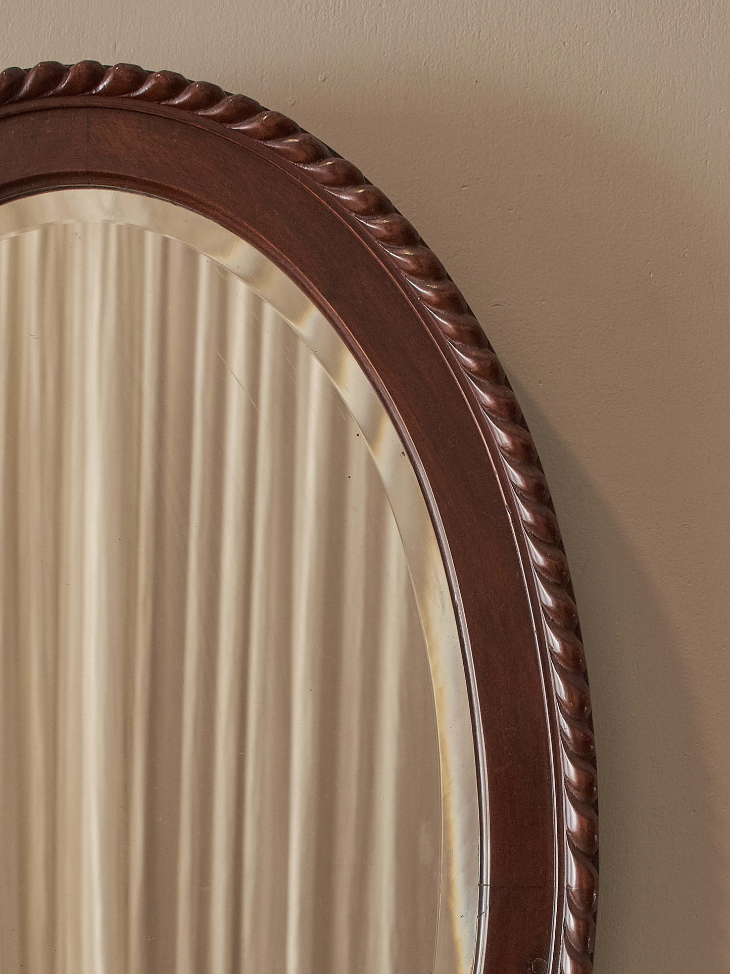 ON HOLD Edwardian rope twist mahogany mirror
