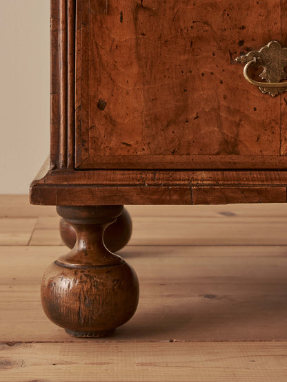 William and Mary walnut cross-banded bureau