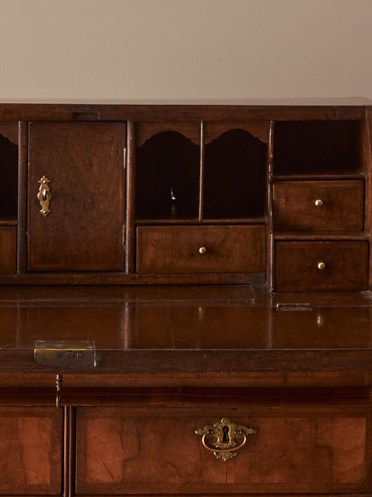 William and Mary walnut cross-banded bureau