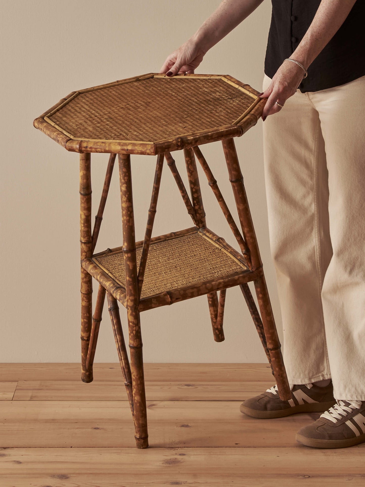 ON HOLD Victorian tiger bamboo side table