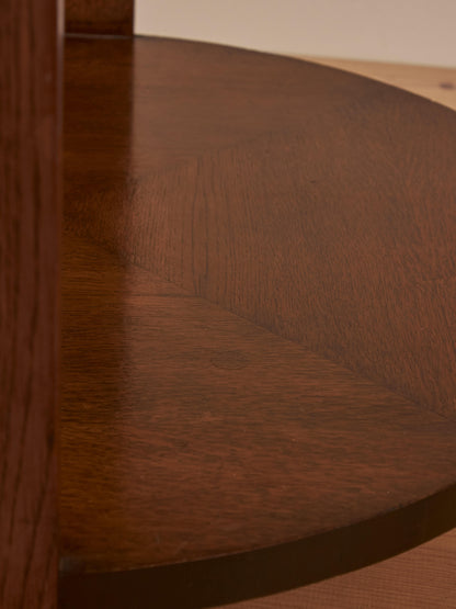 Mid-century oak and walnut two-tiered side table