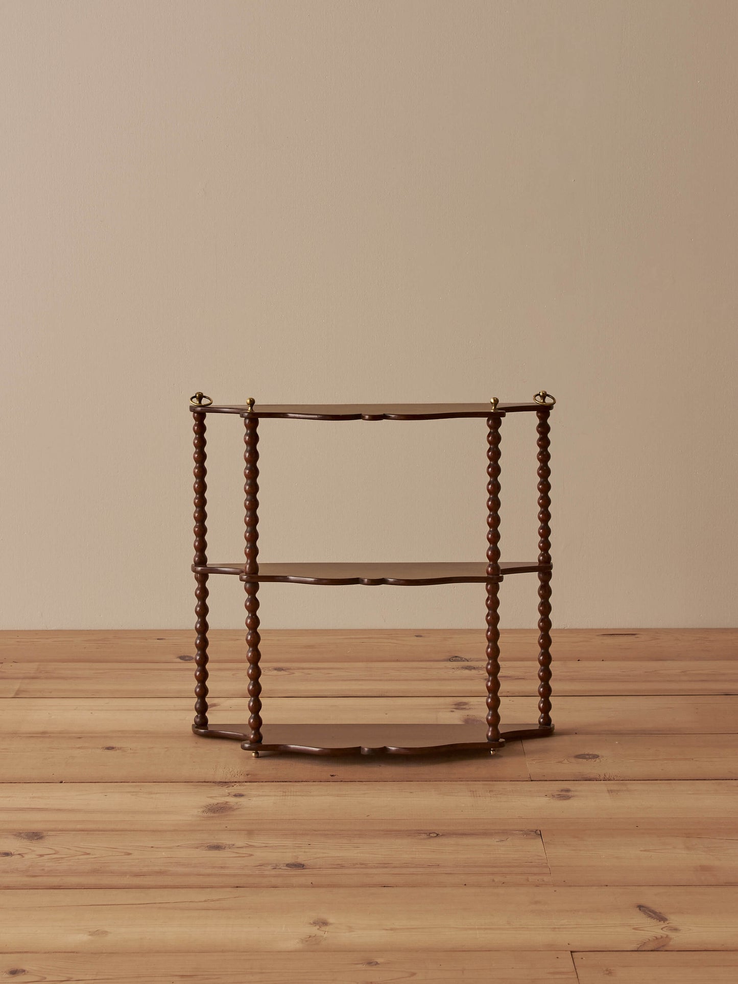 Antique mahogany bobbin wall-hung shelf