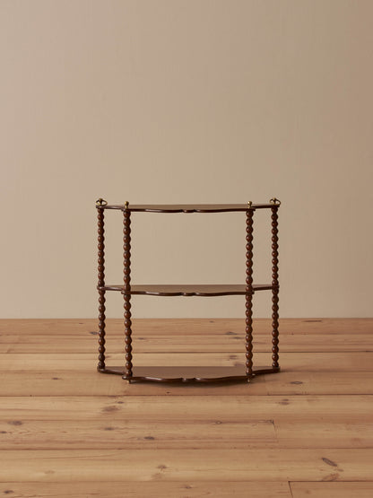 Antique mahogany bobbin wall-hung shelf