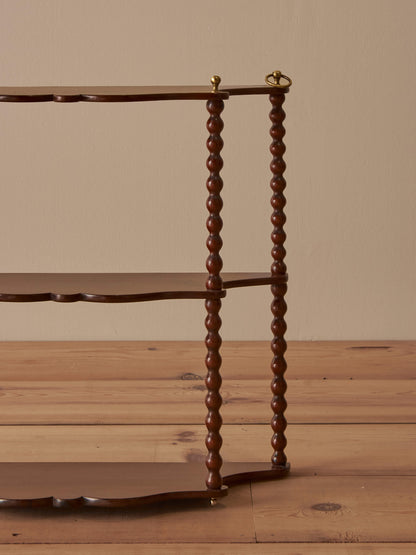 Antique mahogany bobbin wall-hung shelf